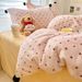 Wholesale Korean Style Rex Rabbit Fur Ball Cute Polka Dot Milk Four-Piece Autumn Winter Double-Sided Velvet Warm 4-Piece Set_maomaolike.com