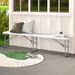 6 Feet Plastic Folding Bench Picnic Camping Dining Seat With Carrying Handle Accommodate 3 People & Non-slip Foot Pad Convenient Carrying Handle_maomaolike.com