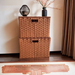 Lidded Rattan Woven Basket Multi-Functional Organizer With Handle For Home Bedroom Miscellaneous Storage Box_maomaolike.com
