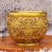 Brass Cylinder Dragon Pattern Double Phoenix Rice Attracting Living Room Entrance Hall Treasure Bowl Metal Crafts Copper Ornaments_maomaolike.com