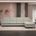 4-Seater Modern Beige Fabric Modular Cloud Sofa With Ottoman, Sectional Sofa, Chenille Cloud Couch Deep Seat For Living Room_maomaolike.com