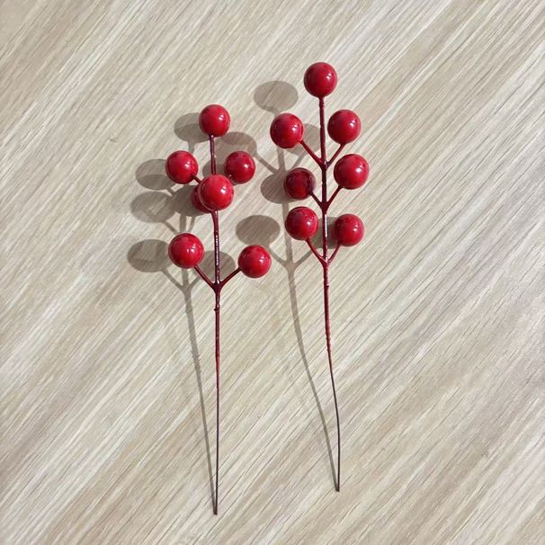 Manufacturer Wholesale 12 Single-Pronged Artificial Fork Berry Fortune Small Red Fruit New Year Flower Gift Accessories_maomaolike.com
