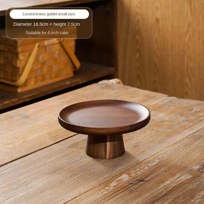 Japanese Wooden Tray Food With Glass Lid Fruit Cake Dessert Nut Snack Kitchen Storage Box_maomaolike.com