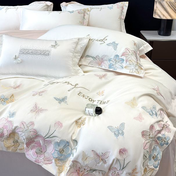 Wholesale French Country Style Embroidered Pure Girls, All-Cotton 100-Thread Long-Staple Cotton Four-Piece Set For Naked Sleep_maomaolike.com