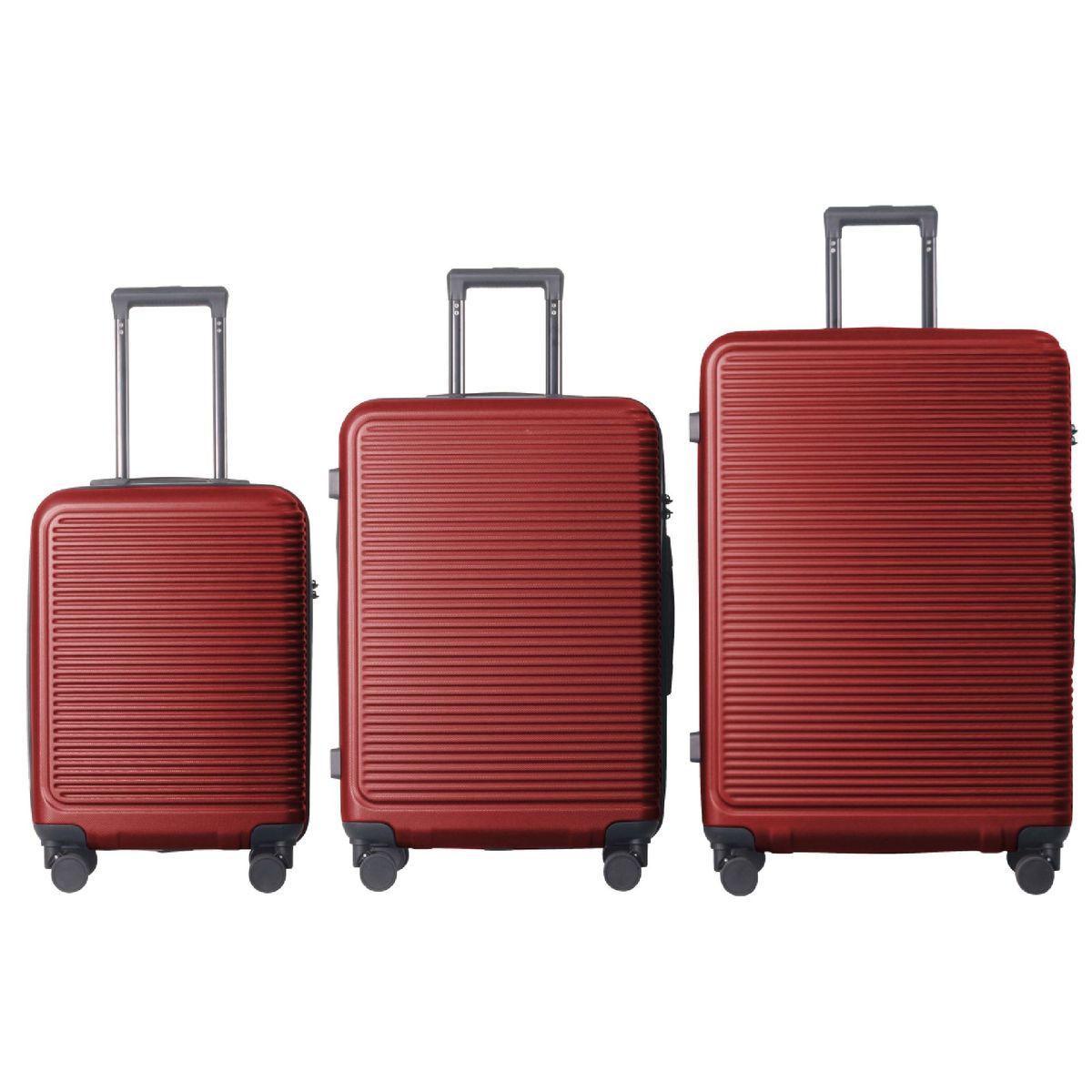 Luggage Sets ABS Hardshell 3pcs Luggage, Lightweight Durable Suitcase Sets Spinner Wheels Suitcase With TSA Lock 20''24''28'' Available(WINE RED)_maomaolike.com