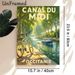 Canal Du Midi Themed Painting Poster, Warm Sunlit Riverside With Bicycle & Boat Poster, Tranquil Scenic Artwork Ideal For Living Room, Bedroom_maomaolike.com