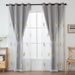 2 Panels Double Layer Curtains, Nordic Embroidery Sheer & Blackout 2-in-1, For Living Room Bedroom_maomaolike.com