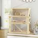 3 Tier Wooden Hamster Cage W/ Detachable Bottom, Hut, Seesaw, Exercise Wheel, Ramps, 24" X 16" X 29.5"_maomaolike.com
