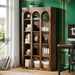 Wood Bookshelf, 5-Tier Rustic Bookcase Display Storage Shelving Unit_maomaolike.com