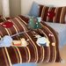 Thickened Striped Cute Cartoon Dog Children's Warm Milk Velvet Plush Four-Piece Set 2025 New Winter_maomaolike.com