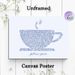 Gilmore Girls Themed Typography Painting Poster, Elegant Blue Calligraphy Coffee Cup-shaped Poster, Nostalgic Pop Culture-inspired Decor For Living_maomaolike.com