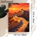 Great Wall Themed Painting Poster, Vibrant Sunset Oil-style Poster, Captivating Historic Mountain Scenery Ideal For Living Room, Office Wall Decor_maomaolike.com