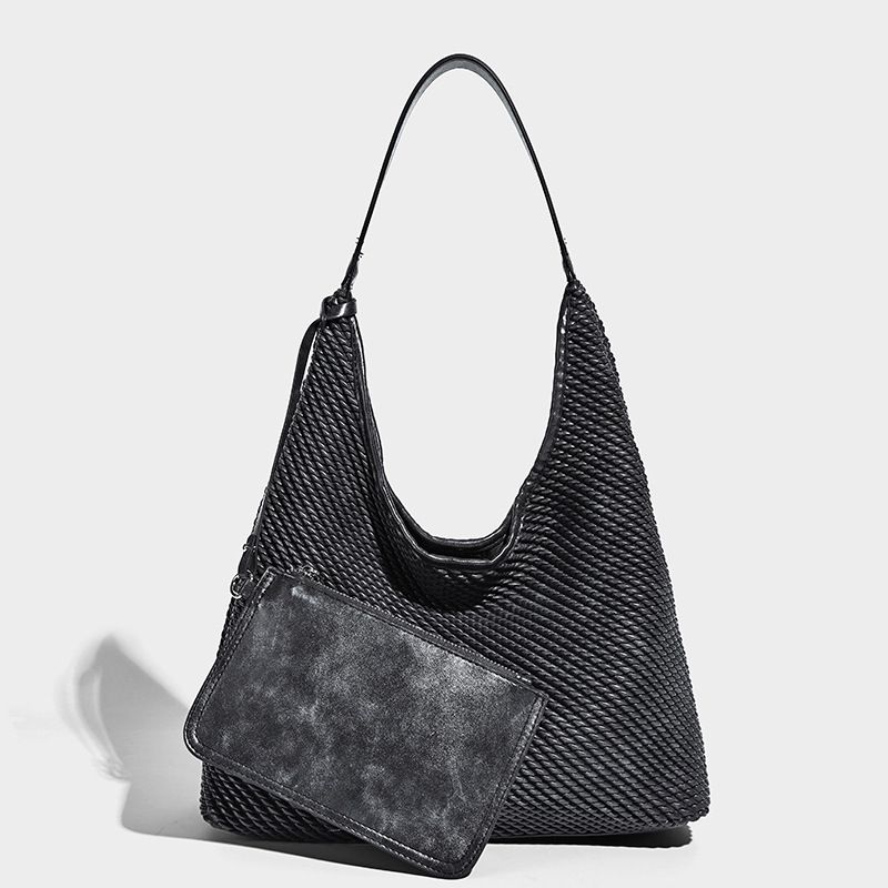 Vintage Large-capacity Fashionable Large 2026 New Model Single Shoulder Underarm With A High-end Woven Texture Tote Bag For Women_maomaolike.com