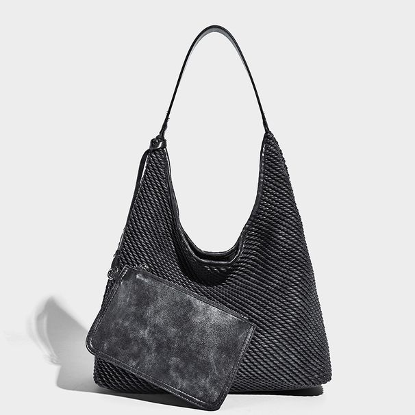 Vintage Large-capacity Fashionable Large 2026 New Model Single Shoulder Underarm With A High-end Woven Texture Tote Bag For Women_maomaolike.com