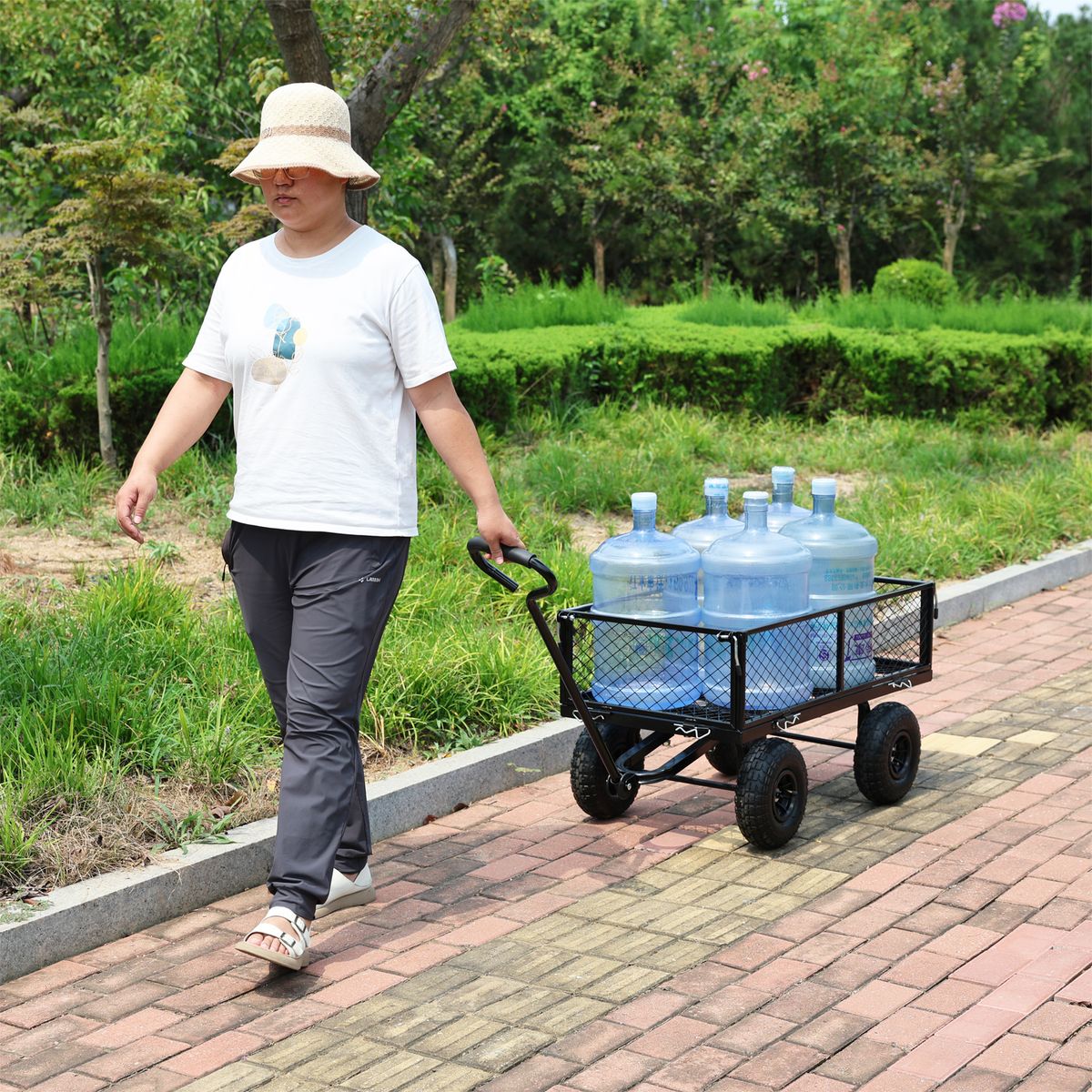 Wagon Cart Garden Cart Trucks Make It Easier To Transport Firewood TC1840BKG_maomaolike.com