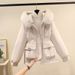 Women's Clothing Horn button parka women's autumn and winter new slim down cotton jacket fashionable plus velvet thick fur coat_maomaolike.com