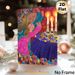 Two Embracing Female Figures With Lit Candles Painting Poster, Vibrant Whimsical Folk Art Style Poster, Rich Textured Colorful Decorative Piece, Ideal_maomaolike.com