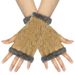 Unisex Fleece thickened half-finger gloves Warm short wrist cuff Knitted wool cuff furry gloves_maomaolike.com