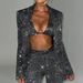 Women's Clothing 2024 new solid color sequins fashionable sexy casual shirt underwear straight pants three piece set_maomaolike.com