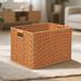 Extra Tall Rattan Woven Home Cabinet Organizer Bathroom Hotel Laundry Car Storage Basket_maomaolike.com