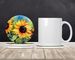 Sunflowers In Watercolor Large Sandstone Coasters Pack Of 4 Absorbent Round Coasters Decor Gifts For Men Or Women, 4 In, Multicolor_maomaolike.com