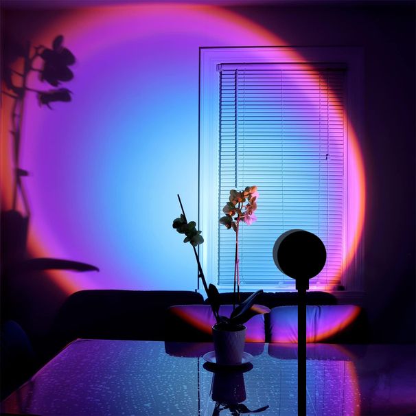 Rainbow Projection USB Decorative Sunset Atmosphere Lamp, Multi-angle Rotatable, Suitable For He Living Ro And_maomaolike.com