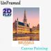Brussels Cityscape Painting Poster, Warm-toned Retro Travel-style Poster, Beautiful Historic Square Sunset Scene With Water Reflection, Suitable For_maomaolike.com