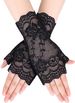 Unisex Lace gloves for women half fingerless short sailor dance driving sun protection UV protection scar cover gloves_maomaolike.com