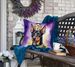 Terrier King Of Mardi Gras Throw Pillow Machine Washable, Indoor Outdoor Decorative Pillow For Couch, Bed Or Patio, 18Hx18W_maomaolike.com