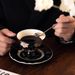 Light Luxury Ceramic Coffee Cup Set, Niche Retro High Footed Coffee Cup Plate, High Appearance Afternoon Tea Cup Gift Box Set_maomaolike.com