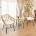 3 Pieces Rattan Furniture Set With Cushioned Chair Table_maomaolike.com
