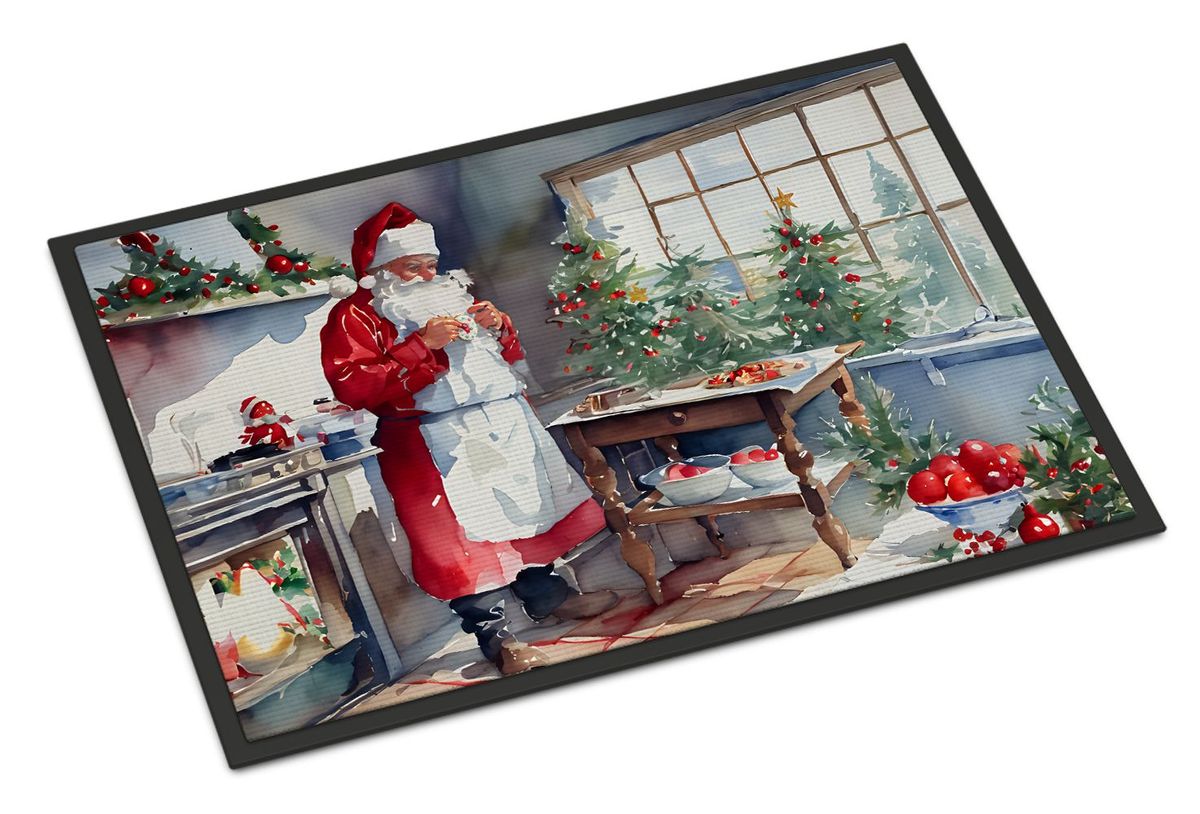 Cookies With Santa Claus Doormat Front Door Mat Indoor Outdoor Rugs For Entryway, Non Slip Washable Low Pile, 24H X 36W_maomaolike.com