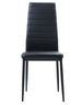 Modern Black Metal Side Chairs Set Of 2 With Leather Upholstery For Dining Room_maomaolike.com