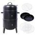 Charcoal Smoker Grill Wood Smoker Grills Outdoor Cooking 16 Inch Vertical Smoker Portable BBQ Grill For Camping, Black_maomaolike.com