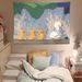 Cute Duck Background Cartoon Girl Bedroom Wall Rental Renovation Dormitory Bedside Decoration Hanging Cloth Ins Tapestry_maomaolike.com
