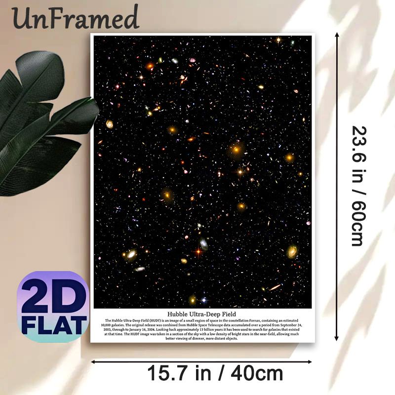 Hubble Ultra-Deep Field Space Galaxy Painting Poster, Vivid Cosmic Scene With Distant Galaxies Poster, Informative Astronomical Decor Ideal For Home_maomaolike.com
