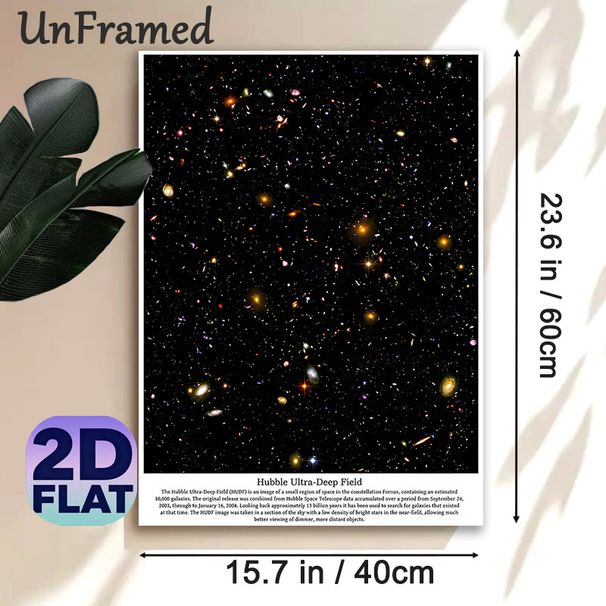 Hubble Ultra-Deep Field Space Galaxy Painting Poster, Vivid Cosmic Scene With Distant Galaxies Poster, Informative Astronomical Decor Ideal For Home_maomaolike.com