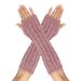 Unisex Twist 8-figure gloves men's and women's same wool fingerless cuff knitted warm medium long_maomaolike.com
