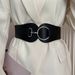 Unisex Ladies elastic waist wide elastic decorative dress black belt female Joker fashion._maomaolike.com