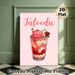 Falooda Themed Painting Poster, Soft Pink Cartoon Style Layered Falooda Drink Poster, Vibrant Cute Design Ideal For Dining Room And Kitchen Decor_maomaolike.com