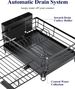 Kitsure Adjustable Dish Drying Rack, 15.6''-25.2''L × 16.9''W, Black_maomaolike.com