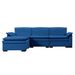 117.7' Sectional Sofa With Ottoman Navy Blue_maomaolike.com