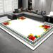 Living Room Rug Large Size Gorgeous Gold Frame Design Bedroom Rug Plush Thickened Machine Washable Thickened Underlay Interior Decorative Rug_maomaolike.com