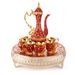 European Fashion Wine Set With Hardware Material Base, Wine Glasses, Wine Pitcher, Relief Print Decoration Crafted Ornaments_maomaolike.com