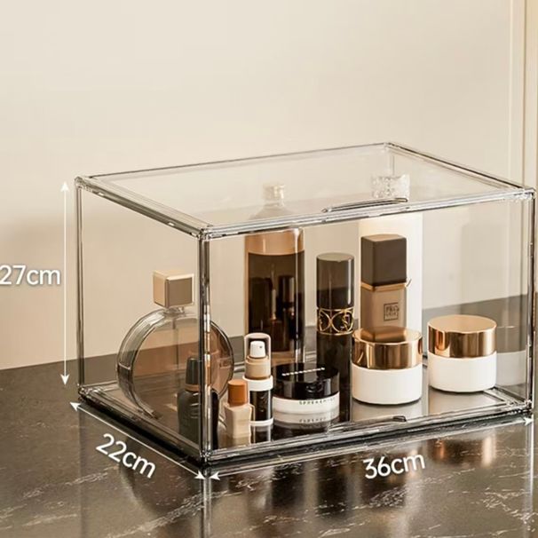 Transparent Acrylic Storage Display Box 1100g, Stackable Dust‑Proof Organizer For Books, Collectibles, Cosmetics, Home Office Organization_maomaolike.com