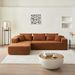 104.33" Sponge Sectional Sofa Couch For Living Room, L Shaped Modern Lamb Modular High Density Sponge Floor Sofa, Sherpa Fabric Sofa Couch With Chaise Lounge & Pillows, Upholstered Corner Cloud Couch_maomaolike.com