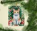 Japanese Bobtail Cat By The Christmas Tree Porcelain Ornament Christmas Tree Hanging Decorations For Home Christmas Holiday, Rectangle, Gift, Multicolor_maomaolike.com
