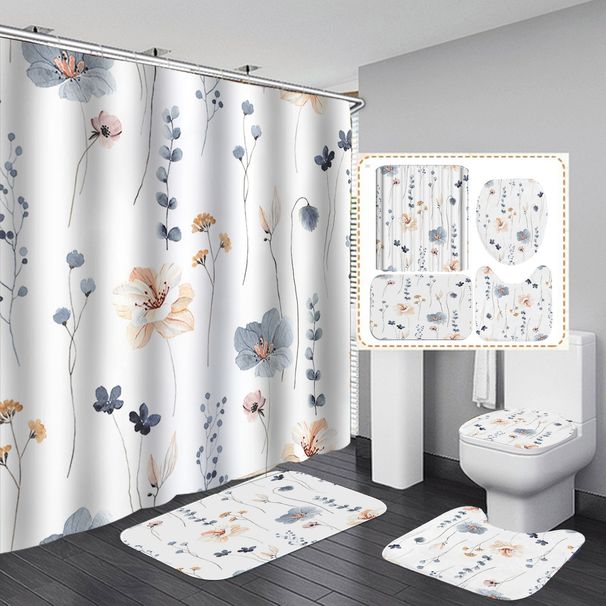 Punch-free Curtain, Waterproof And Privacy‑protecting, Bathroom Screen, Printed Water‑resistant Shower Curtain_maomaolike.com