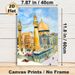Mosque Themed Painting Poster, Soft Watercolor Style Intricate Islamic Architecture Scene Poster, Exquisite Cultural Decor Ideal For Living Room_maomaolike.com
