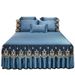 European Style Quilted Skirt Single Piece Three-Piece Set Machine Washable Mattress Non-Slip Bed Cover Lace Bedspread 1.8m_maomaolike.com